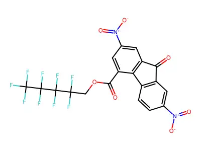 2,2,3,3,4,4,5,5,5-nonafluoropentyl 2,7-dinitro-9-oxo-9H-fluorene-4-carboxylate structure