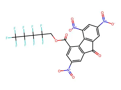 2,2,3,3,4,4,5,5,5-nonafluoropentyl 2,5,7-trinitro-9-oxo-9H-fluorene-4-carboxylate structure
