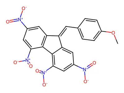 9-(4-methoxybenzylidene)-2,4,5,7-tetranitro-9H-fluorene structure