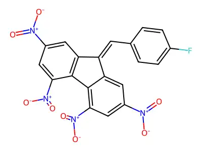 9-(4-fluorobenzylidene)-2,4,5,7-tetranitro-9H-fluorene structure
