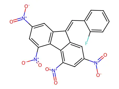 9-(2-fluorobenzylidene)-2,4,5,7-tetranitro-9H-fluorene structure