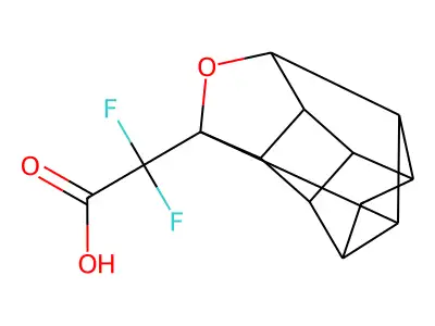 2,2-Difluoro-2-(5-oxahexacyclo-dodec-4-yl)acetic acid structure