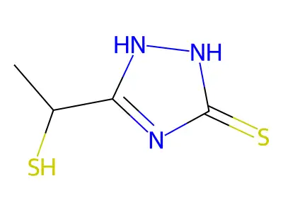 delta(sup 2)-1,2,4-Triazoline-5-thione, 3-(1-mercaptoethyl)- structure