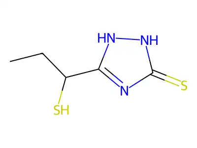 delta(sup 2)-1,2,4-Triazoline-5-thione, 3-(1-mercaptopropyl)- structure