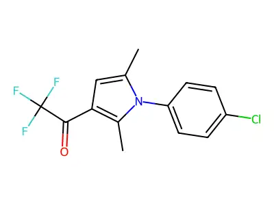 1-[1-(4-chlorophenyl)-2,5-dimethyl-1H-pyrrol-3-yl]-2,2,2-trifluoro-1-ethanone structure