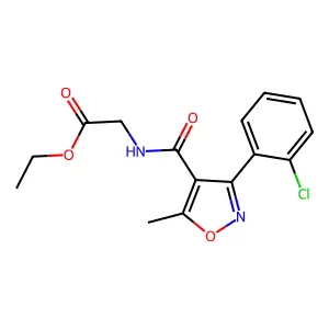 Ethyl 2-({[3-(2-chlorophenyl)-5-methyl-4-isoxazolyl]carbonyl}amino)acetate structure