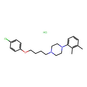 Piperazine, 1-(4-(p-chlorophenoxy)butyl)-4-(2,3-xylyl)-, hydrochloride structure