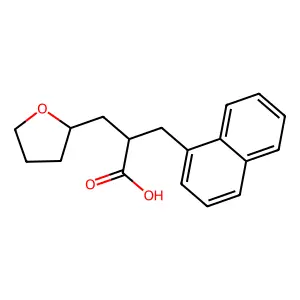 Tetrahydro-alpha-(1-naphthalenylmethyl)-2-furanpropanoic acid structure