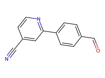 2-(4-Formylphenyl)isonicotinonitrile structure
