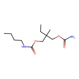 1,3-Propanediol, 2-ethyl-2-methyl-, butylcarbamate, carbamate structure