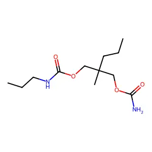 1,3-Propanediol, 2-methyl-2-propyl-, carbamate, propylcarbamate structure