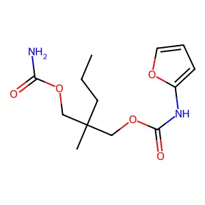 1,3-Propanediol, 2-methyl-2-propyl-, carbamate, 2-furylcarbamate structure