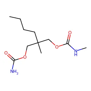 1,3-Propanediol, 2-butyl-2-methyl-, carbamate, methylcarbamate structure