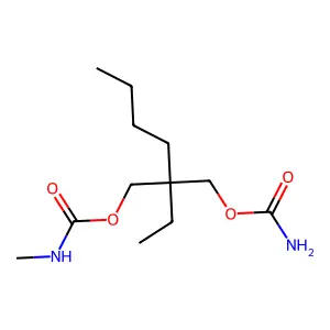 1,3-Propanediol, 2-butyl-2-ethyl-, carbamate, methylcarbamate structure