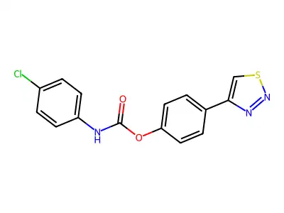 4-(1,2,3-thiadiazol-4-yl)phenyl N-(4-chlorophenyl)carbamate structure