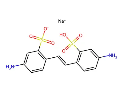 4,4'-diamino-2,2'-stilbenedisulfonic acid, disodium salt structure