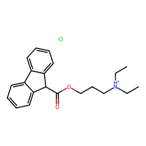 3-(Diethylamino)propyl 9H-fluorene-9-carboxylate--hydrogen chloride (1/1) structure