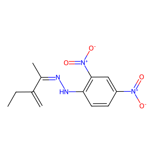 N-(3-methylidenepentan-2-ylideneamino)-2,4-dinitroaniline structure