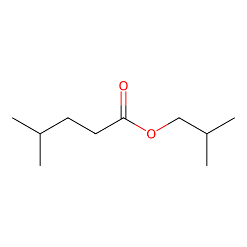 Pentanoic acid, 4-methyl, 2-methylpropyl ester structure