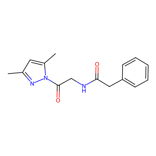 N-[2-(3,5-Dimethyl-pyrazol-1-yl)-2-oxo-ethyl]-2-phenyl-acetamide structure