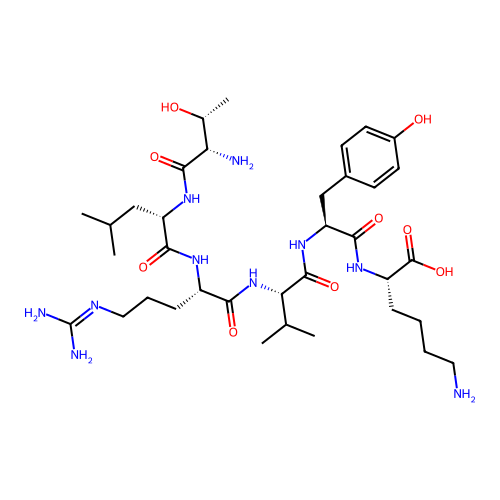 L-Lysine, L-threonyl-L-leucyl-L-arginyl-L-valyl-L-tyrosyl- structure