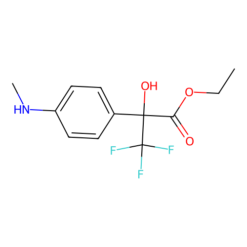 Ethyl 3,3,3-trifluoro-2-hydroxy-2-[4-(methylamino)phenyl]propanoate structure
