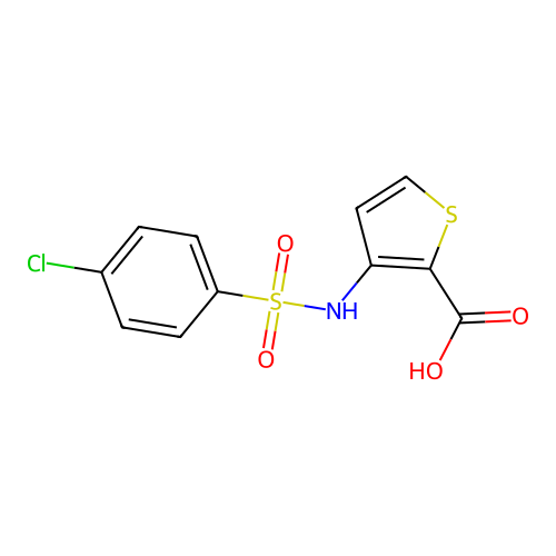 3-{[(4-Chlorophenyl)sulfonyl]amino}thiophene-2-carboxylic acid structure