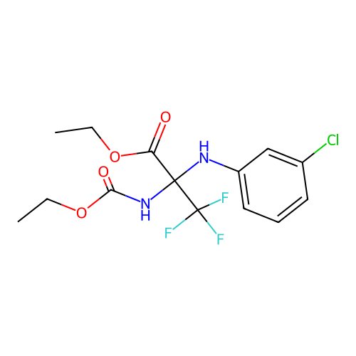 ethyl 2-[(3-chlorophenyl)amino]-N-(ethoxycarbonyl)-3,3,3-trifluoroalaninate structure