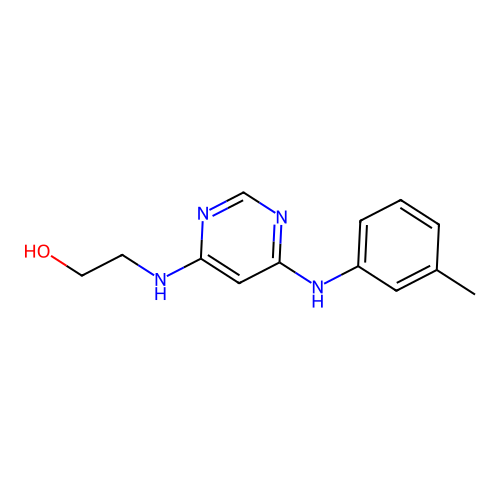 2-({6-[(3-Methylphenyl)amino]pyrimidin-4-yl}amino)ethan-1-ol structure