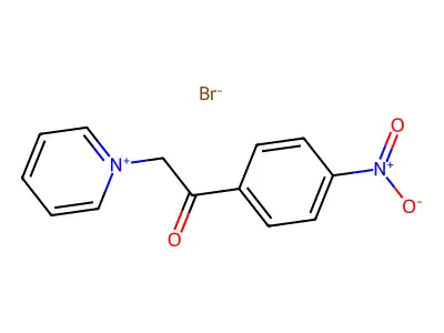 1-[2-(4-Nitrophenyl)-2-oxoethyl]pyridin-1-ium bromide structure