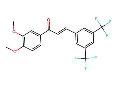 3-[3,5-Bis(trifluoromethyl)phenyl]-1-(3,4-dimethoxyphenyl)prop-2-en-1-one structure