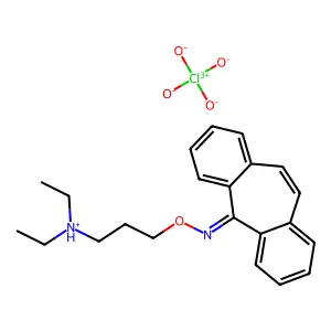 5H-Dibenzo(a,d)cyclohepten-5-one, O-(3-(diethylamino)propyl)oxime, perchlorate structure