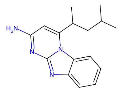 4-(1,3-Dimethylbutyl)pyrimido[1,2-a][1,3]benzimidazol-2-amine structure