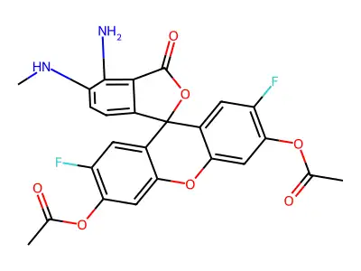 4-Amino-5-methylamino-2',7'-difluorofluorescein diacetate structure