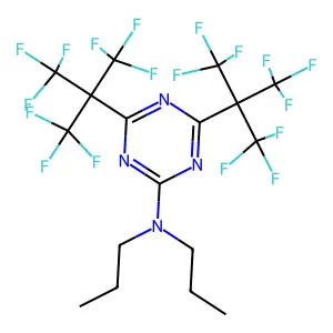 1,3,5-Triazine, 2-dipropylamino-4,6-bis(nonafluoro-tert-butyl)- structure