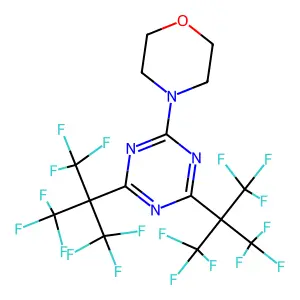 1,3,5-Triazine, 2-morpholino-4,6-bis(perfluoro-tert-butyl)- structure