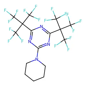 1,3,5-Triazine, 2-piperidino-4,6-bis(perfluoro-tert-butyl)- structure