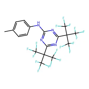 1,3,5-Triazine, 2-(4-methylphenylamino)-4,6-bis(nonafluoro-tert-butyl)- structure
