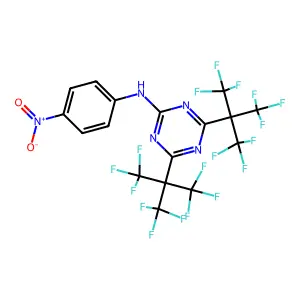 1,3,5-Triazine, 2-(4-nitrophenylamino)-4,6-bis(nonafluoro-tert-butyl)- structure