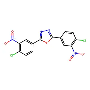 1,3,4-Oxadiazole, 2,5-bis(4-chloro-3-nitrophenyl)- structure