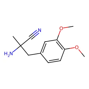 2-Amino-3-(3,4-dimethoxyphenyl)-2-methylpropanenitrile structure