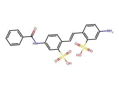 Benzoylamido-4'-aminostilbene-2,2'-disulfonate structure