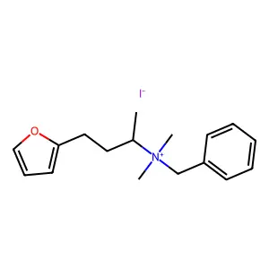 N-Benzyl-4-(furan-2-yl)-N,N-dimethylbutan-2-aminium iodide structure