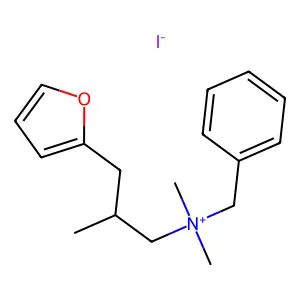 N-Benzyl-3-(furan-2-yl)-N,N,2-trimethylpropan-1-aminium iodide structure