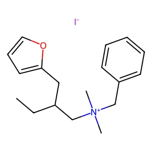 Ammonium, benzyldimethyl(2-(2-furfuryl)butyl)-, iodide structure