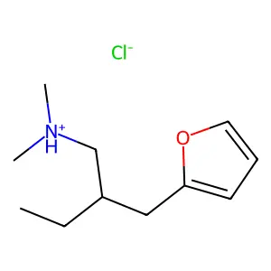 2-Furanpropylamine, N,N-dimethyl-beta-ethyl-, hydrochloride structure