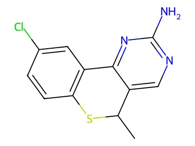 9-chloro-5-methyl-5H-thiochromeno[4,3-d]pyrimidin-2-amine structure