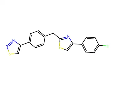 4-[4-[[4-(4-Chlorophenyl)-2-thiazolyl]methyl]phenyl]-1,2,3-thiadiazole structure