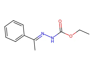 Hydrazinecarboxylic acid, (1-phenylethylidene)-, ethyl ester structure