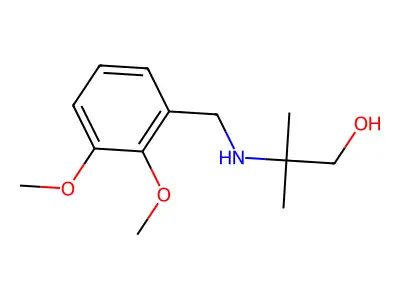 2-[(2,3-Dimethoxybenzyl)amino]-2-methylpropan-1-ol structure